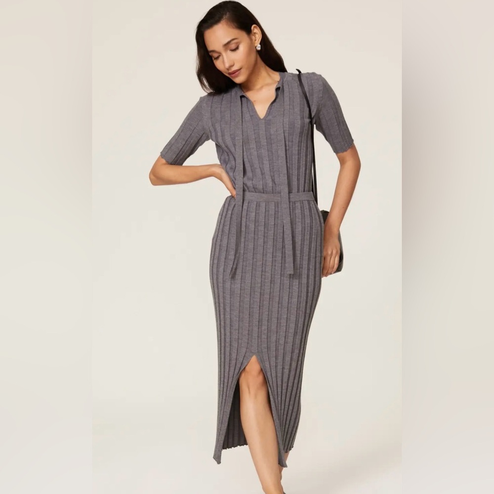 Theory Gray Open Front Skirt